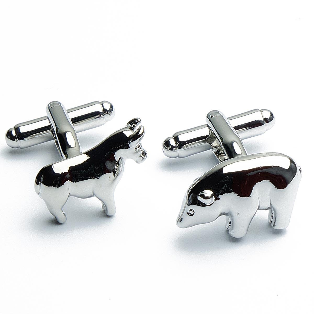Cufflinks - Bear and Bull Bull and Beer Wall Street Investing