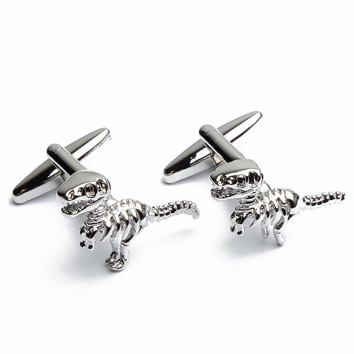 Cufflinks - T-rex Dinosaur Silver