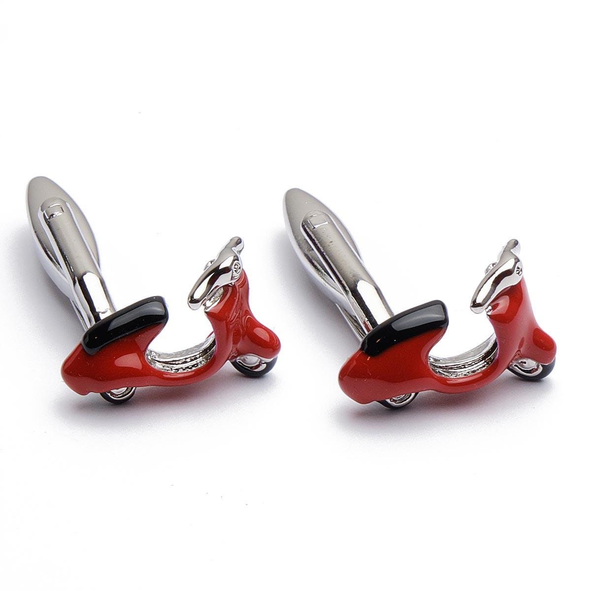Cufflinks - Vespa Italian Scooter Red