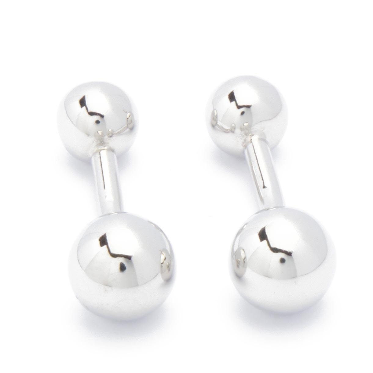 Cufflinks - Silver Ball Ball Two Spheres