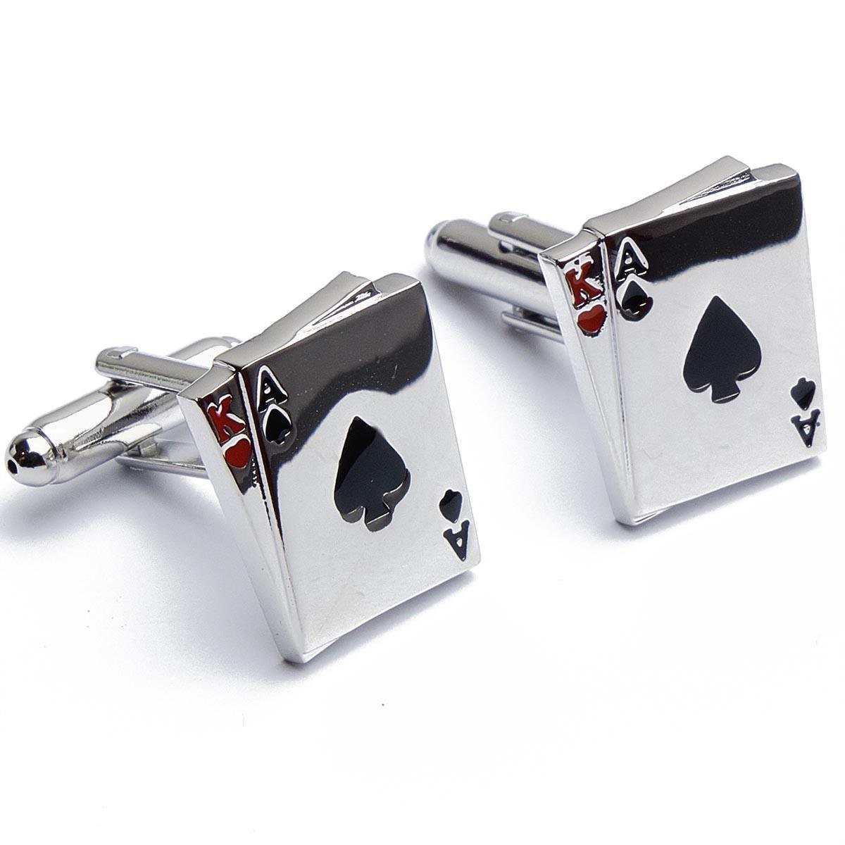 Cufflinks - Playing Cards King and Ace Poker Blackjack