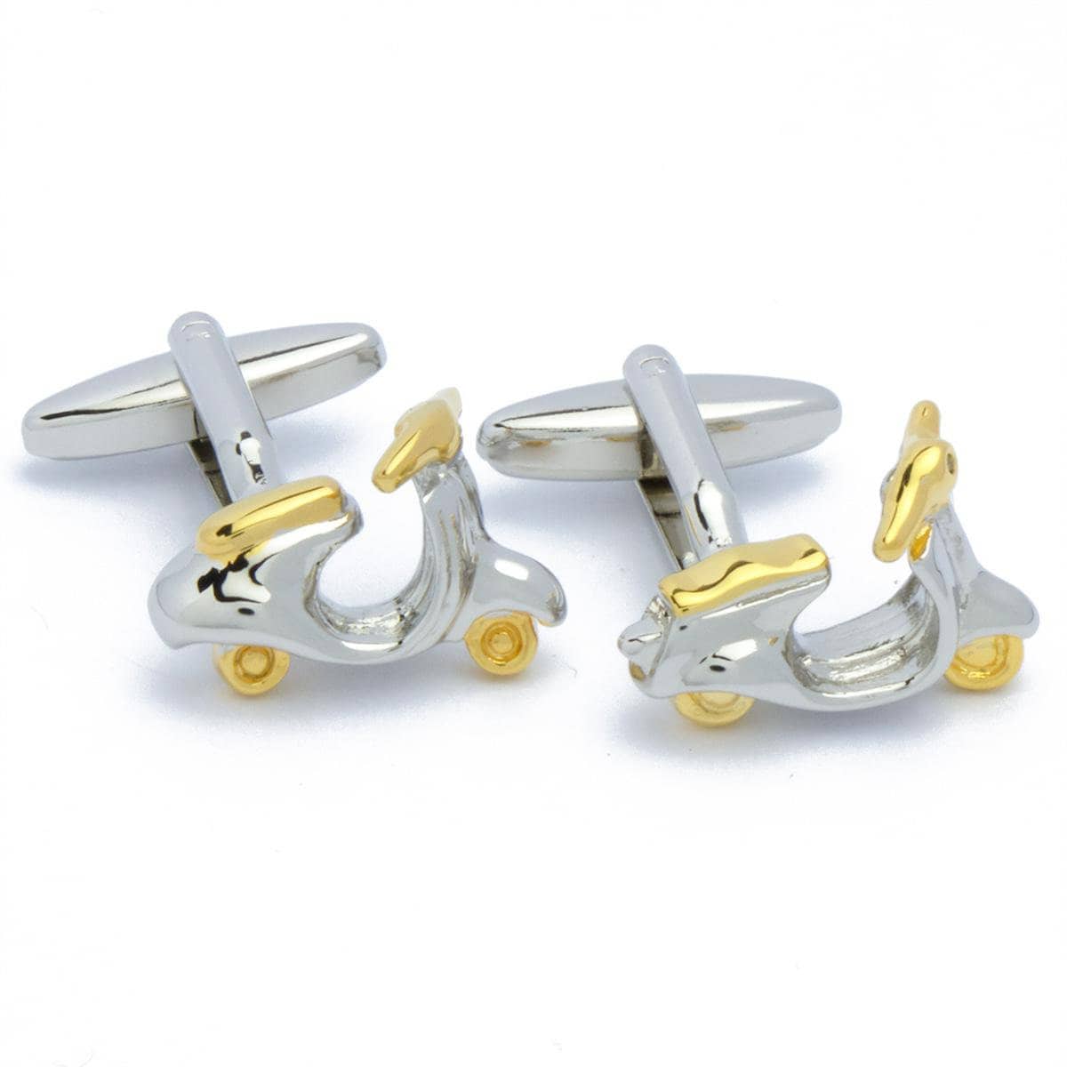 Cufflinks - Vespa Scooter Silver and Gold