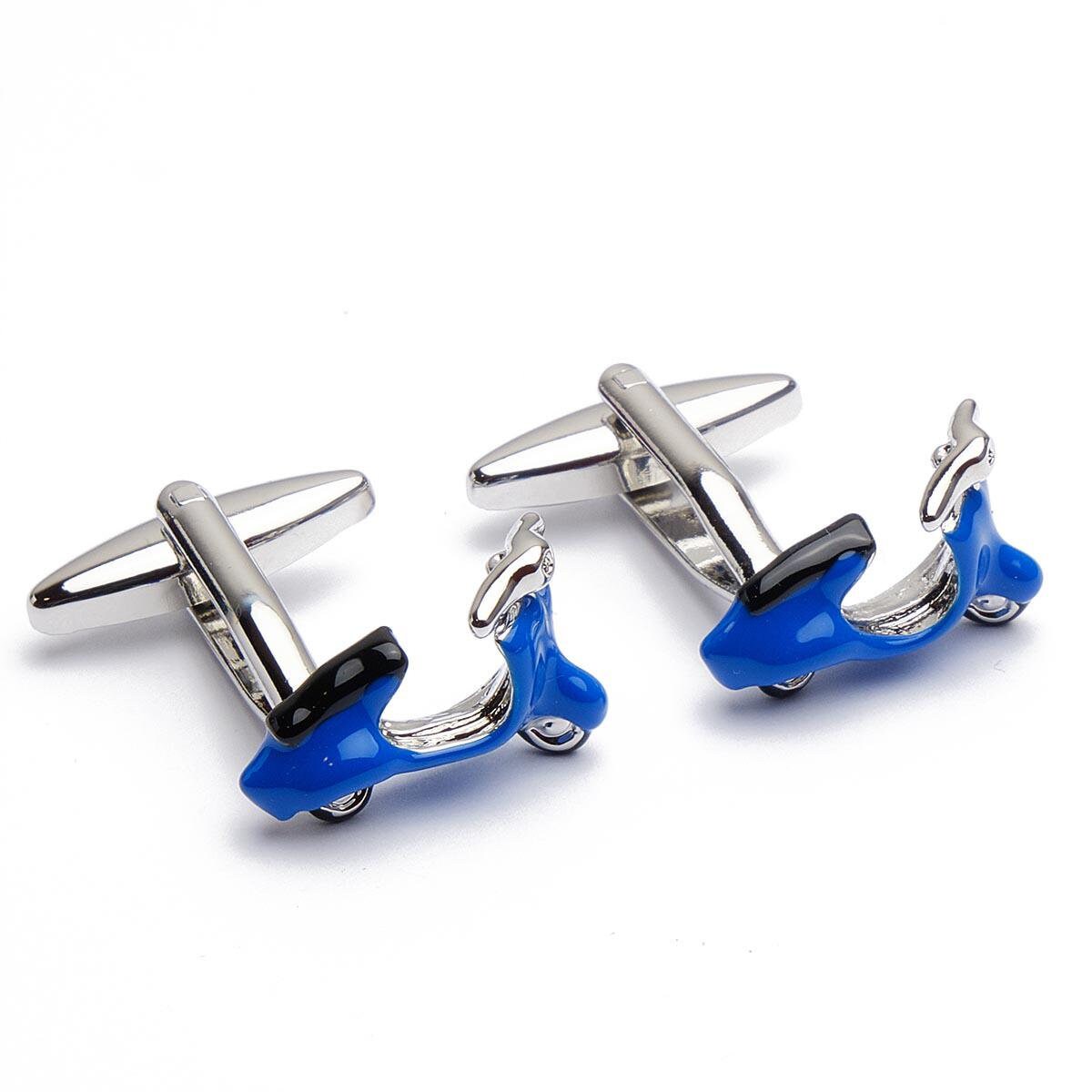 Cufflinks - Vespa Italian Scooter Blue