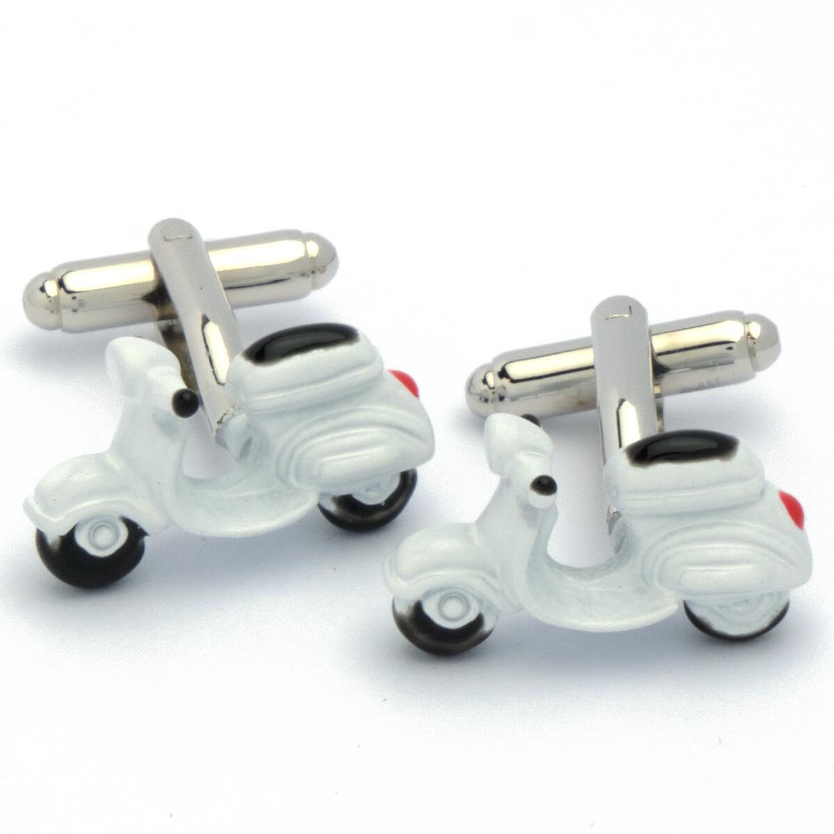 Cufflinks - Vespa Italian Scooter White