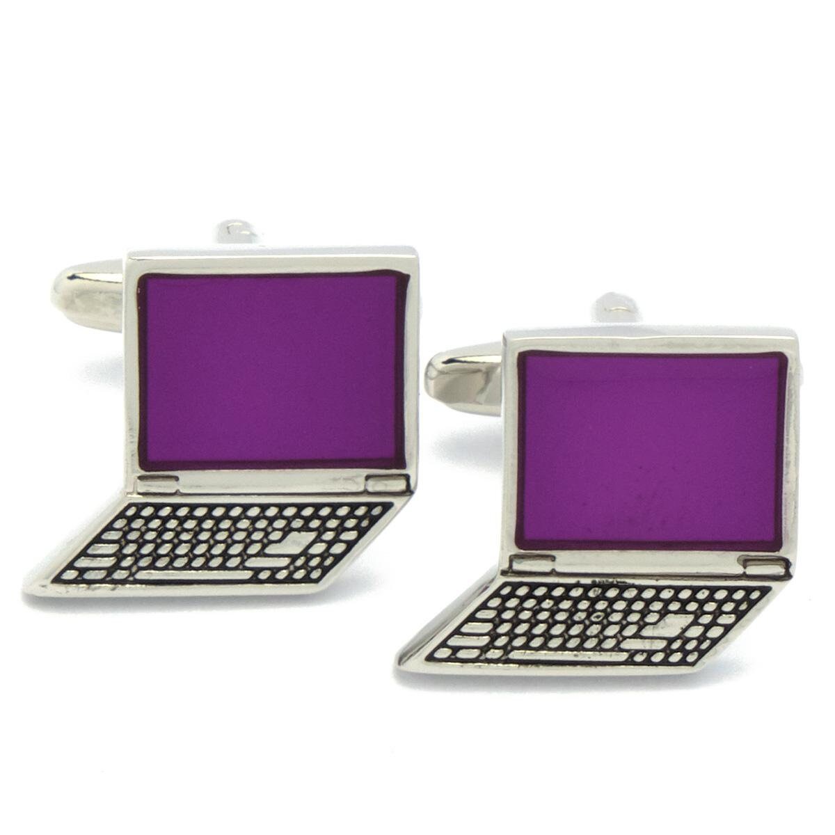 Cufflinks - Laptop Computer with Purple Screen