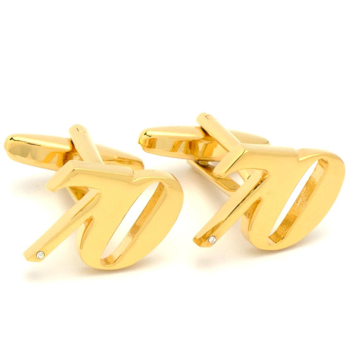 Cufflinks - Number Seventy 70 Golden