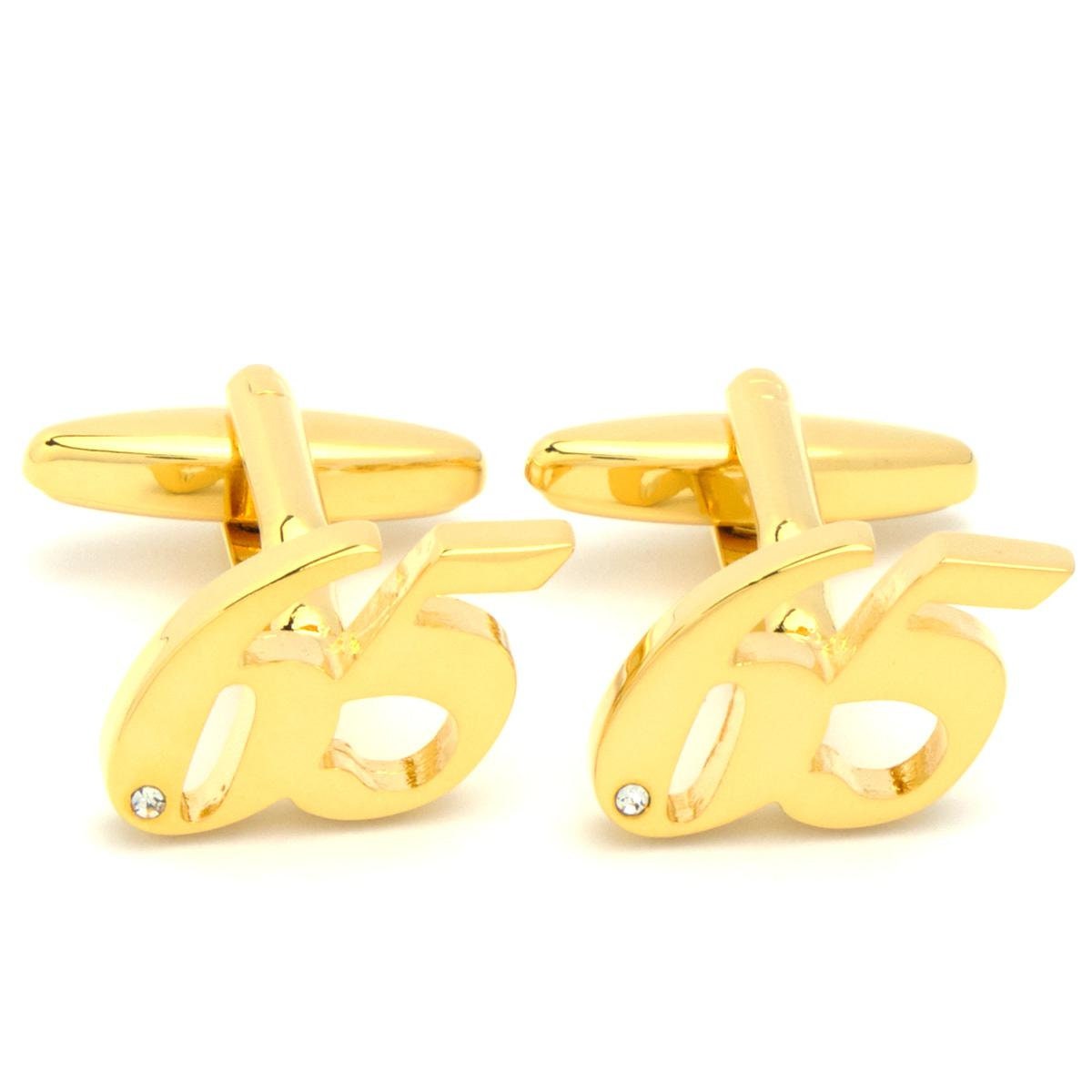 Cufflinks - Number Sixty-Five 65 Golden