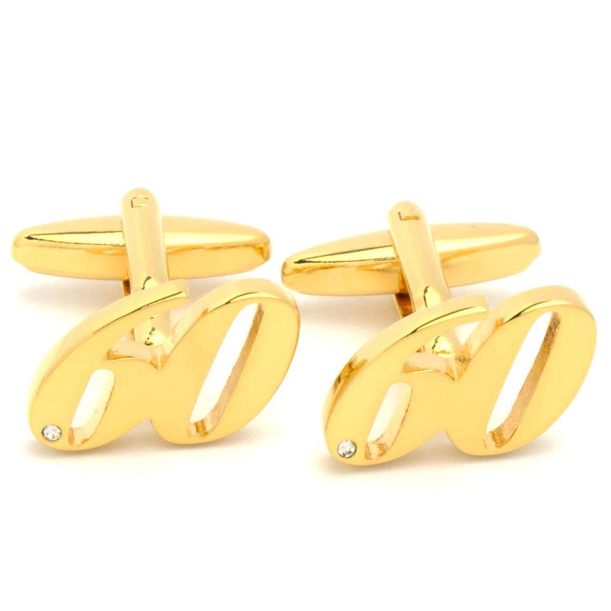 Cufflinks - Number Sixty 60 Gold