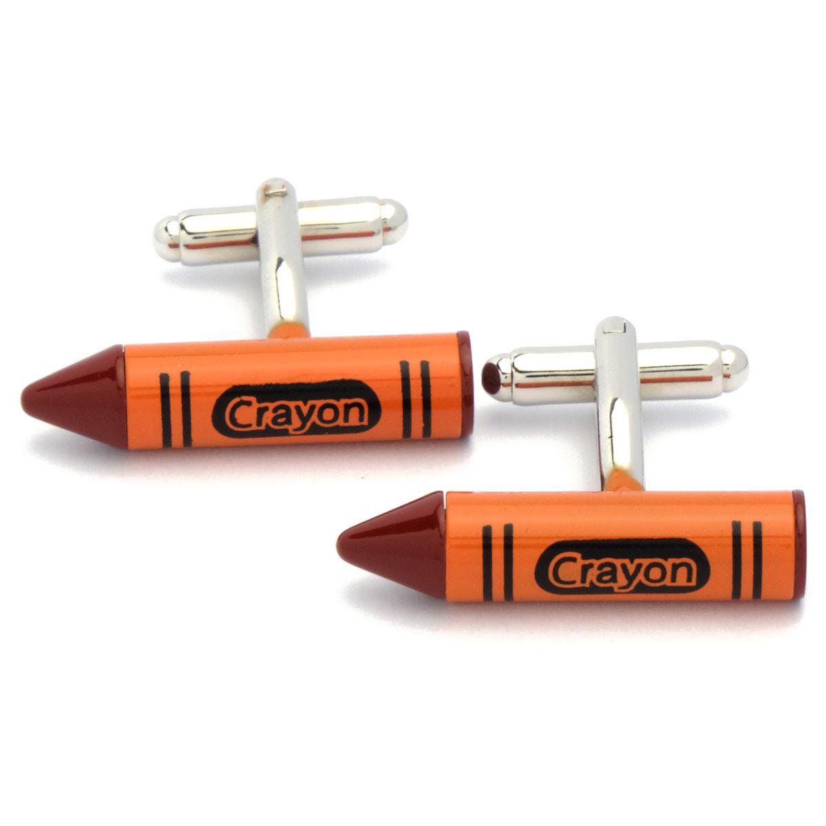 Cufflinks - Orange Wax Chalk Wasco Drawing