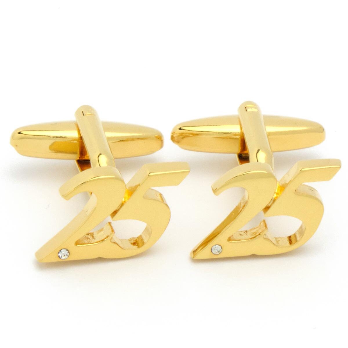 Cufflinks - Number Twenty-Five 25 Golden