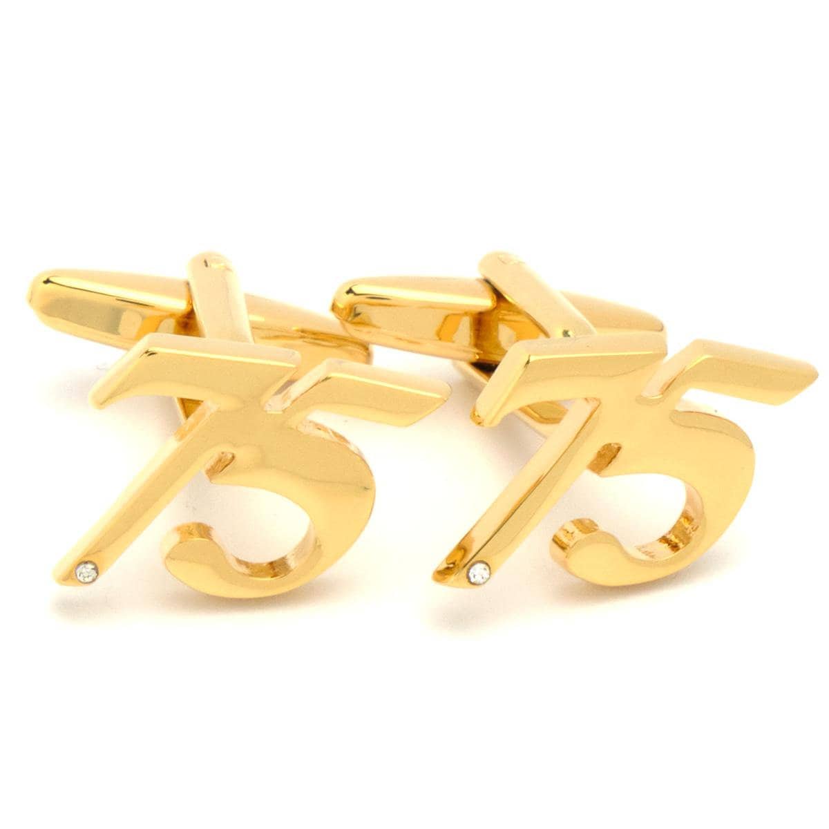 Cufflinks - Number Seventy-Five 75 Golden