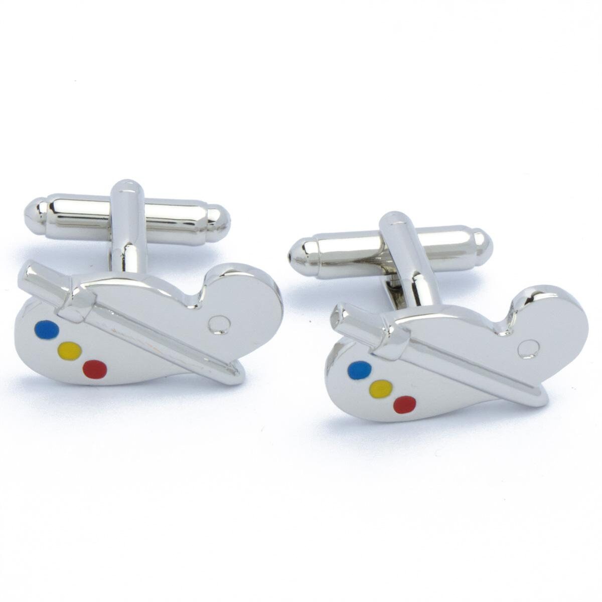 Cufflinks - Painters Palette Silver elongated