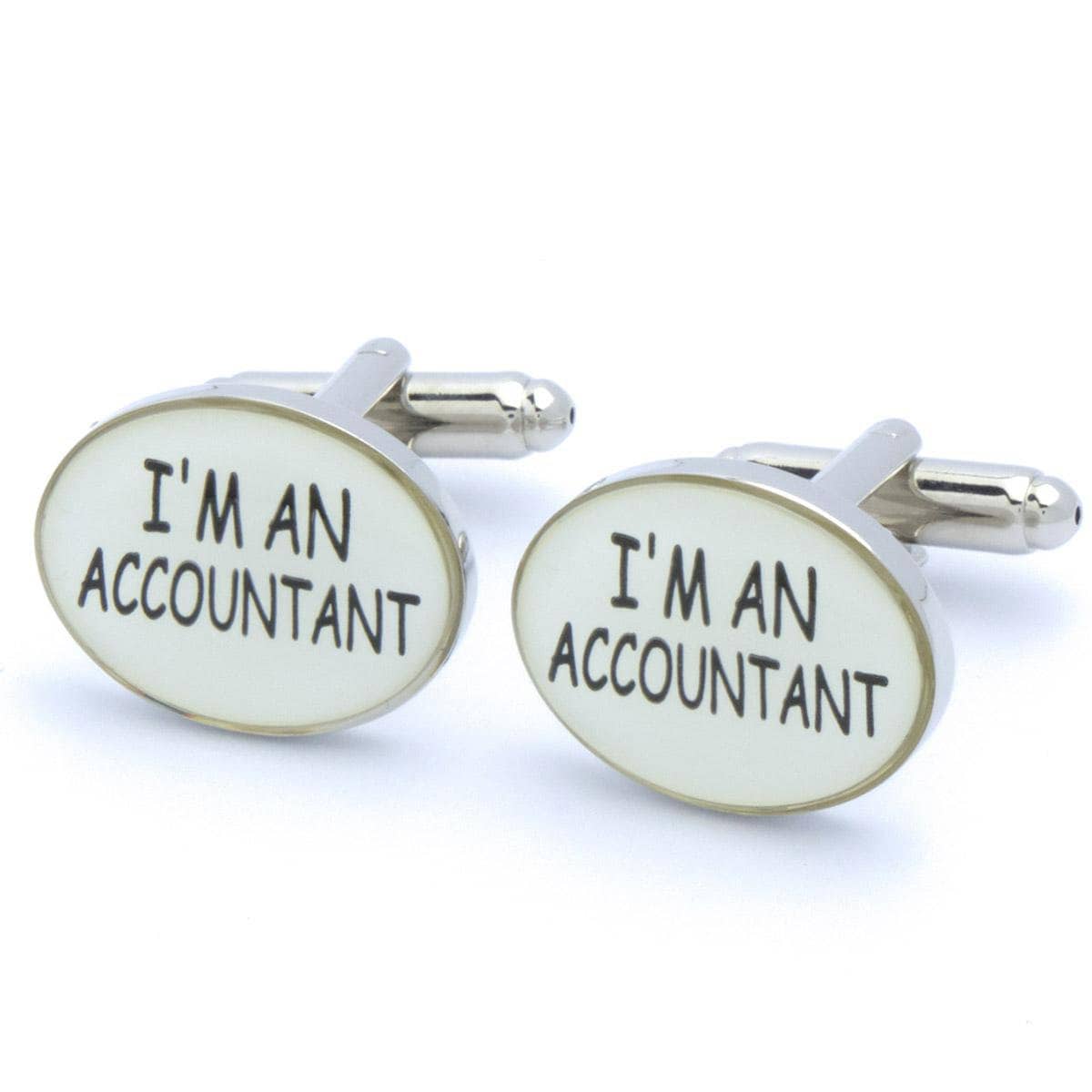 Cufflinks - Im An Accountant Text White Black