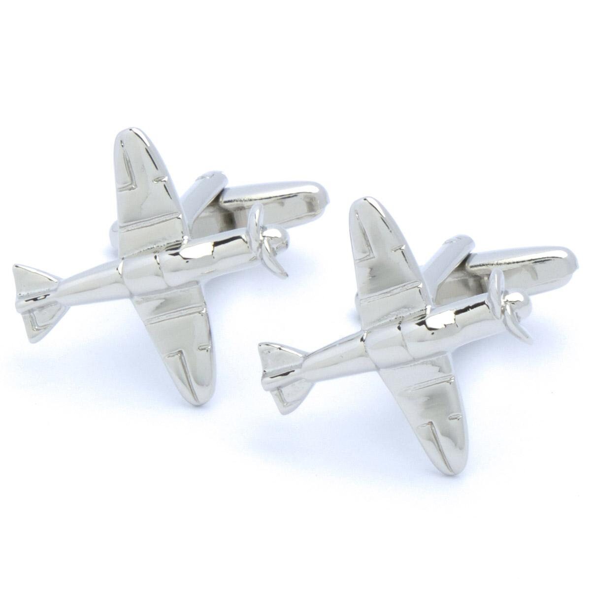 Cufflinks - Sport plane with Propeller Silver
