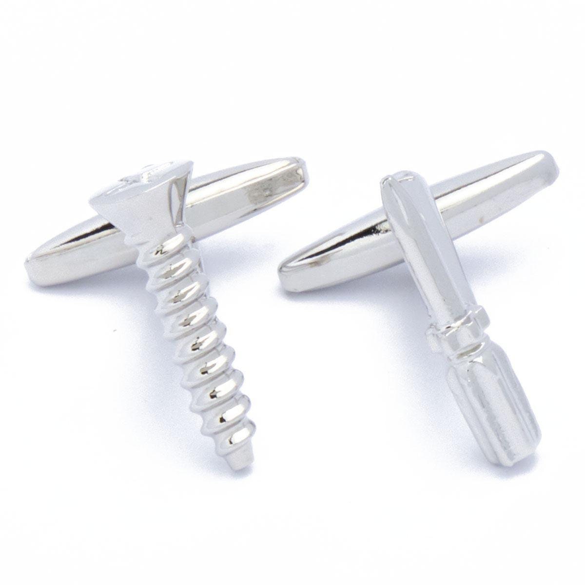 Cufflinks - Screwdrivers and Screw Silver
