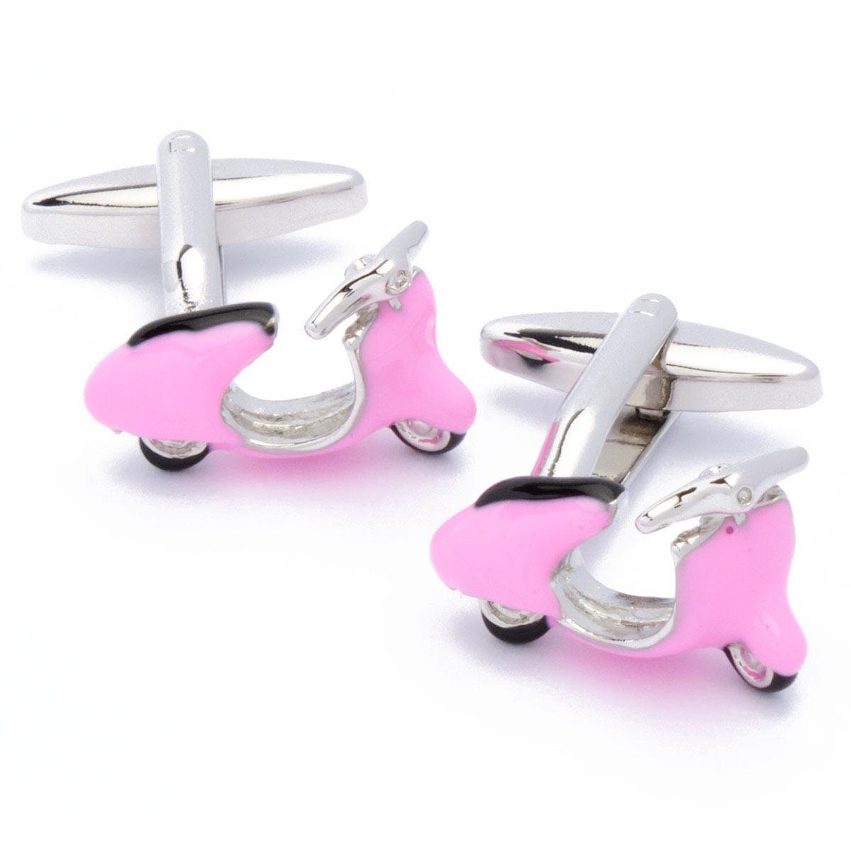 Cufflinks - Vespa Italian Scooter Pink