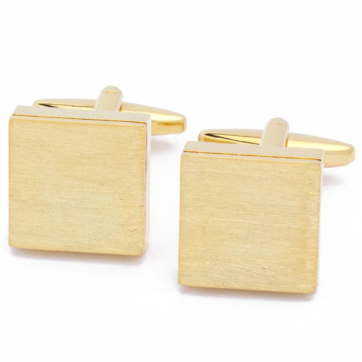 Cufflinks - Square Wood Grain Golden