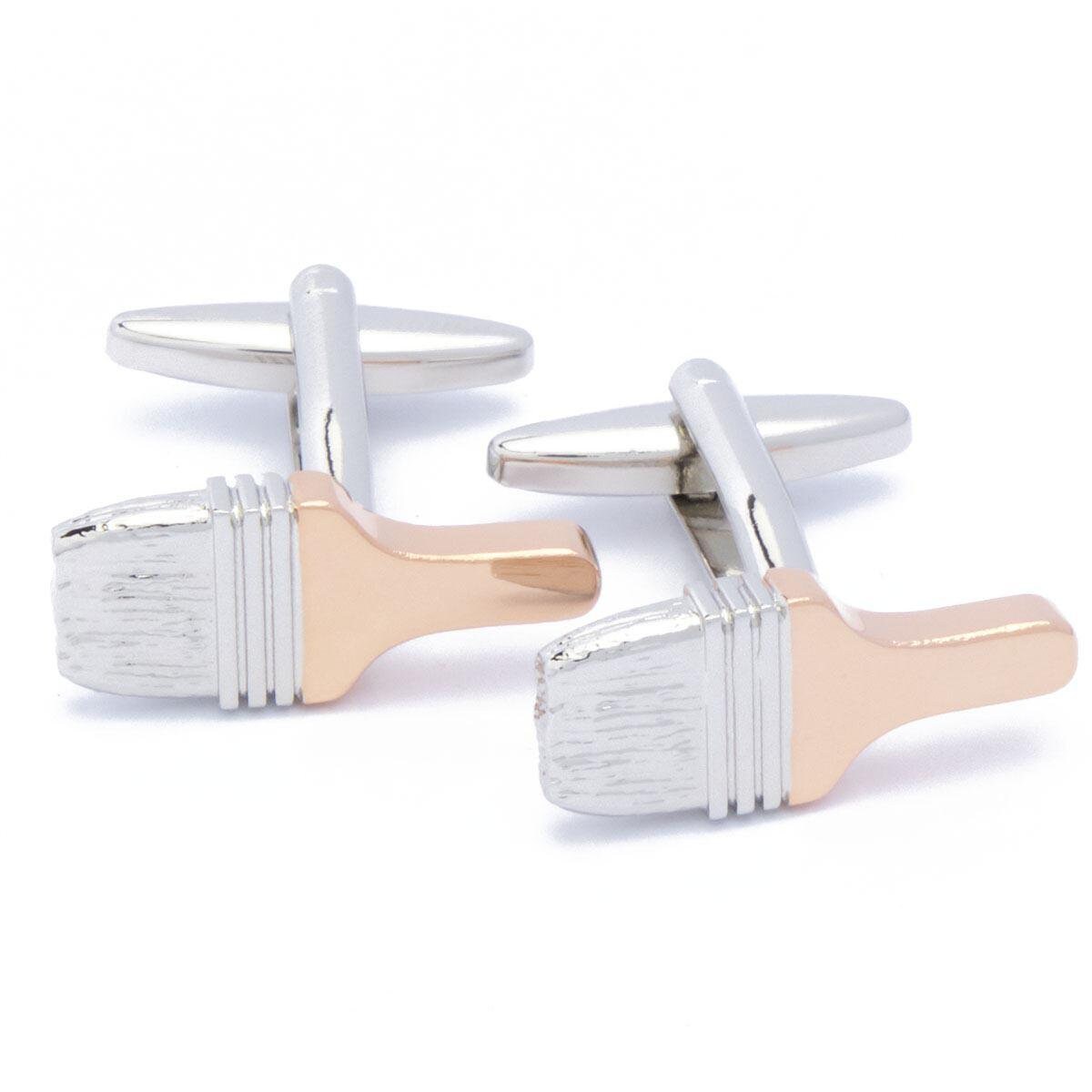 Cufflinks - Paintbrush Painter Gold and Silver