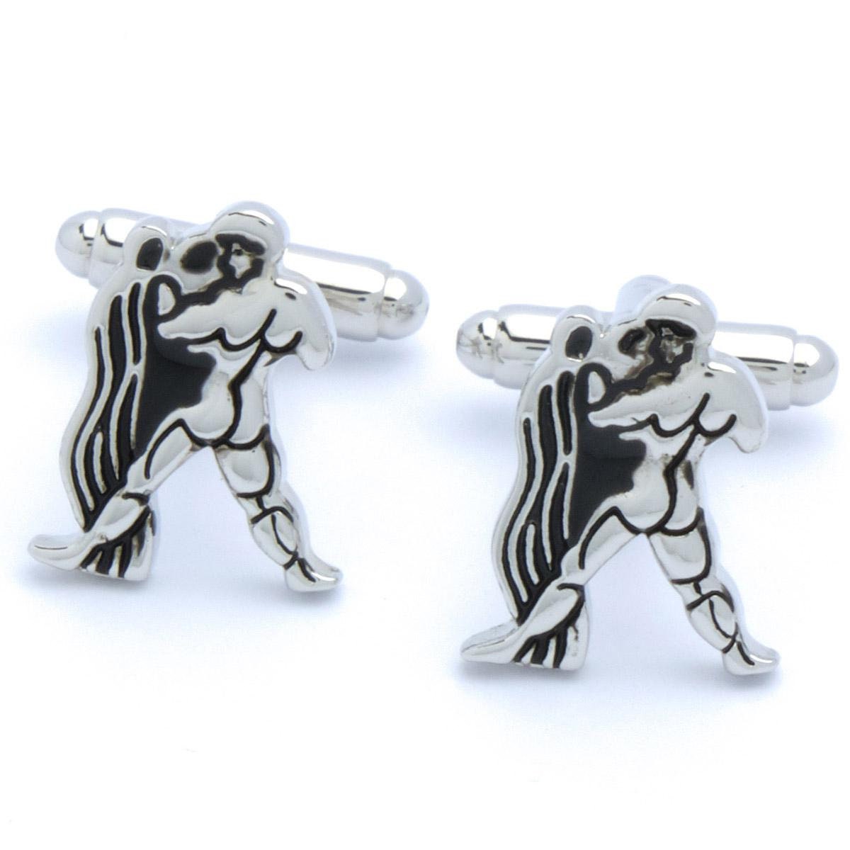 Cufflinks - Zodiac Sign Aquarius Silver Black
