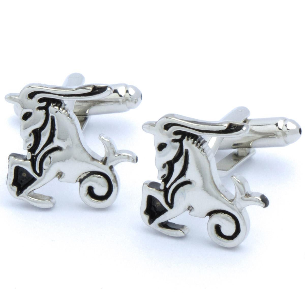 Cufflinks - Zodiac sign Capricorn Silver Black