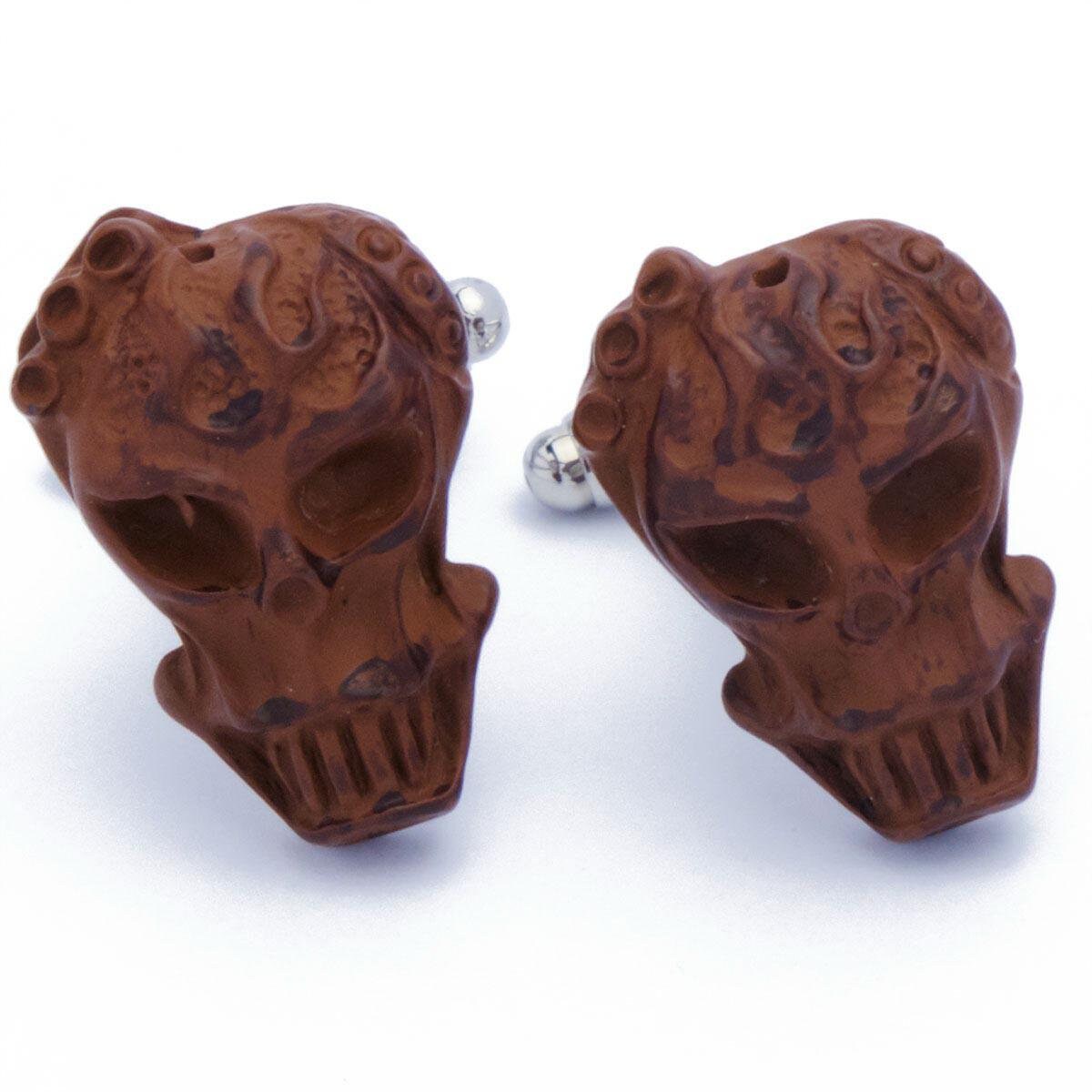 Cufflinks - Wooden Mask Brown