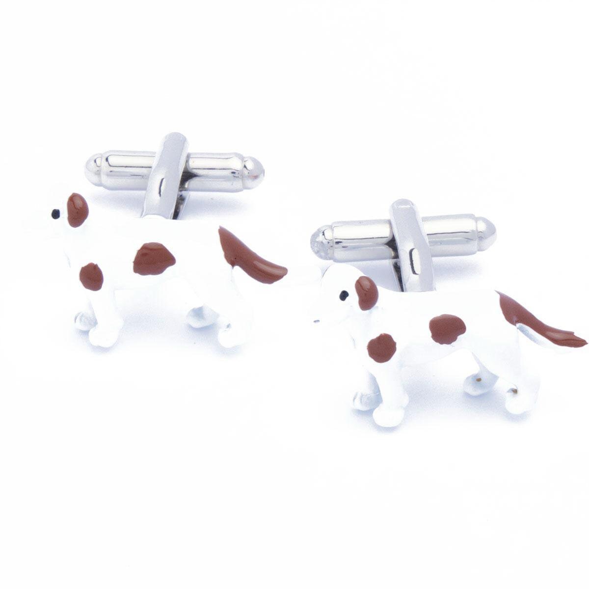 Cufflinks - Dog Dog Brown with White