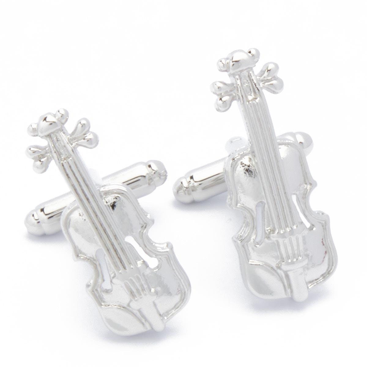 Cufflinks - Violin Musical Instrument Silver
