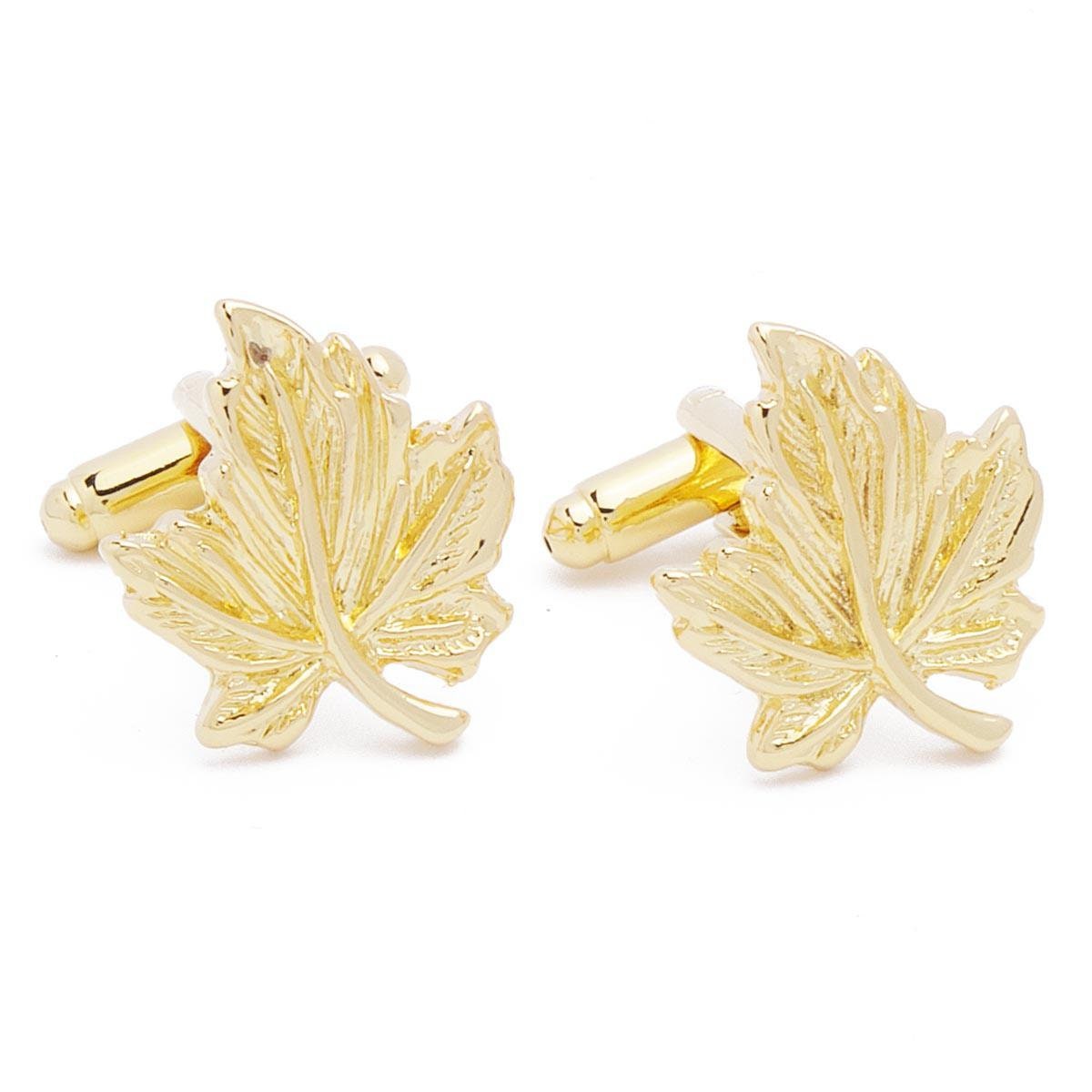 Cufflinks - Oak Leaf Leaf Leaves Tree Forest Gold
