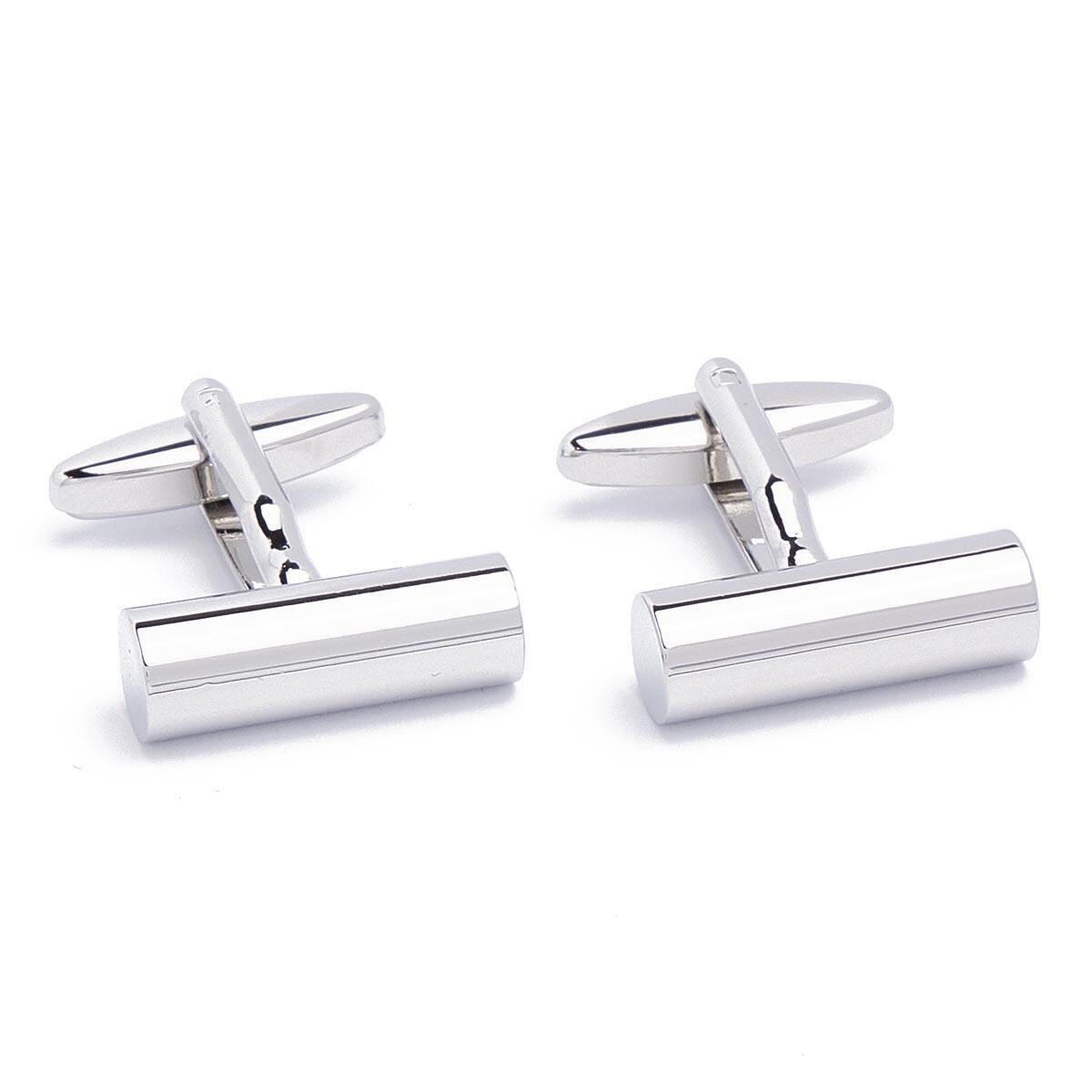 Cufflinks - Cylinder Smooth Silver Tight