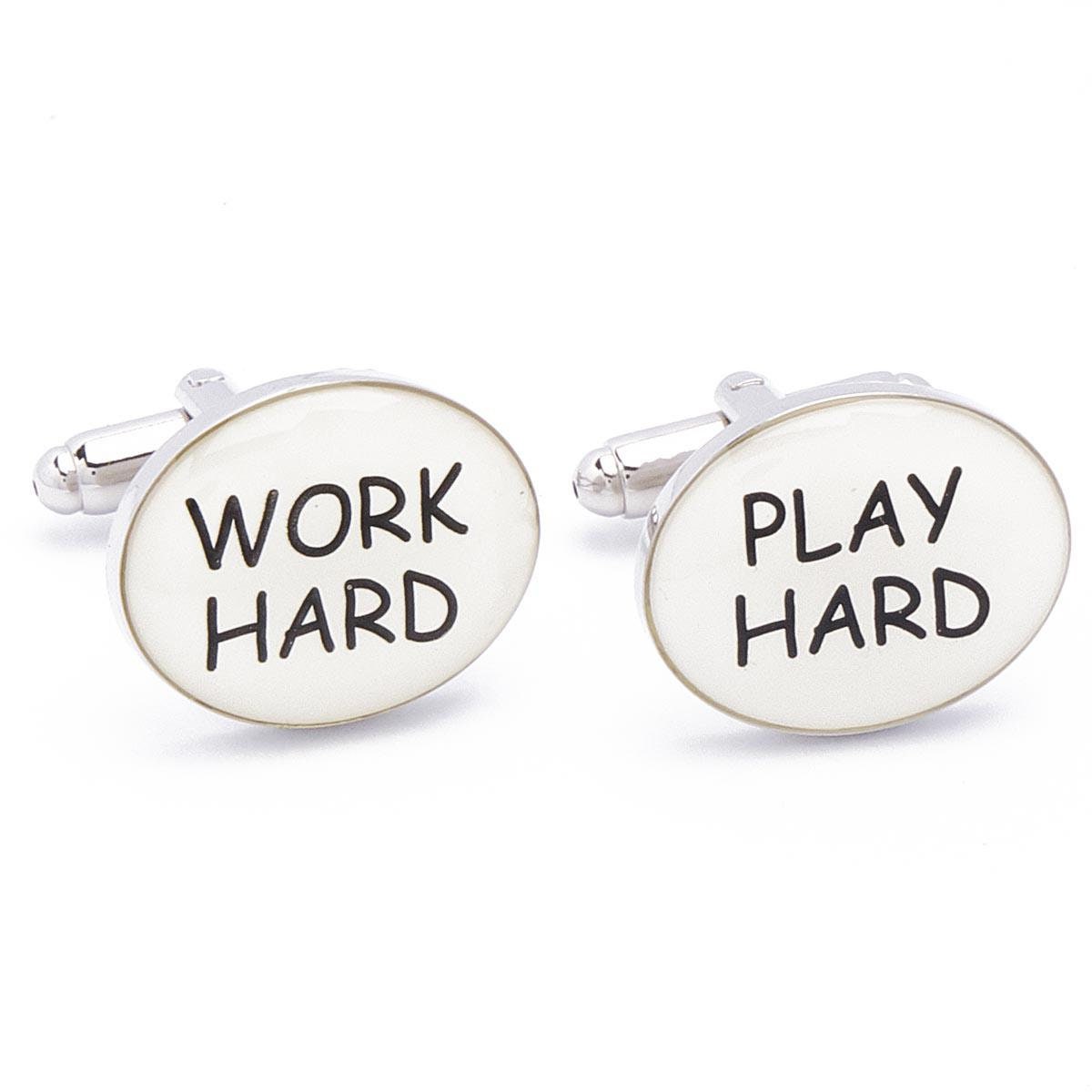Cufflinks - Work Hard Play Hard Text