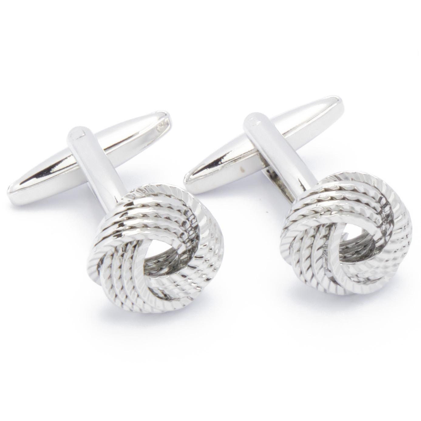 Cufflinks - Silver Button with Multiple Threads