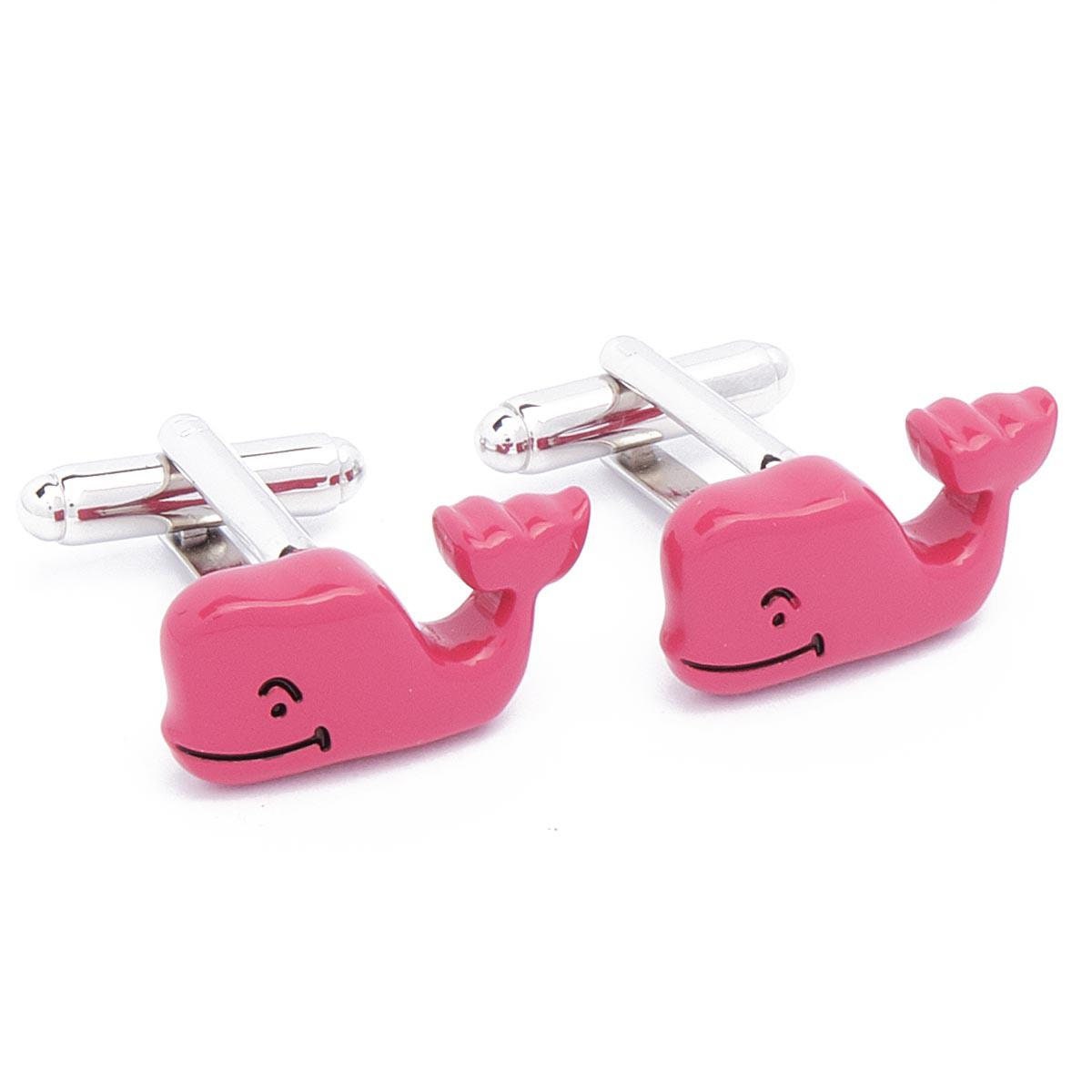Cufflinks - Whale Sperm Whale Fish Pink
