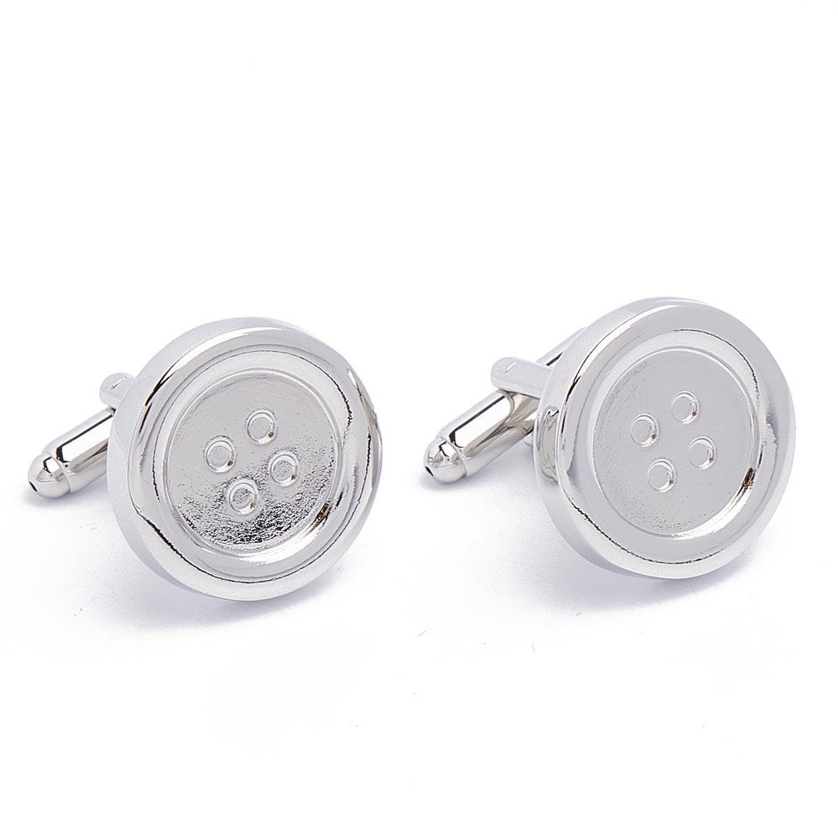 Cufflinks - Button Silver Button