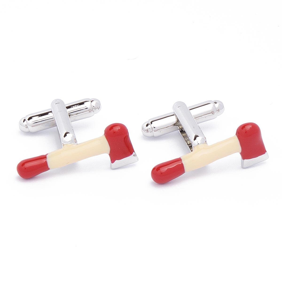 Cufflinks - Axe Axe Red and Brown