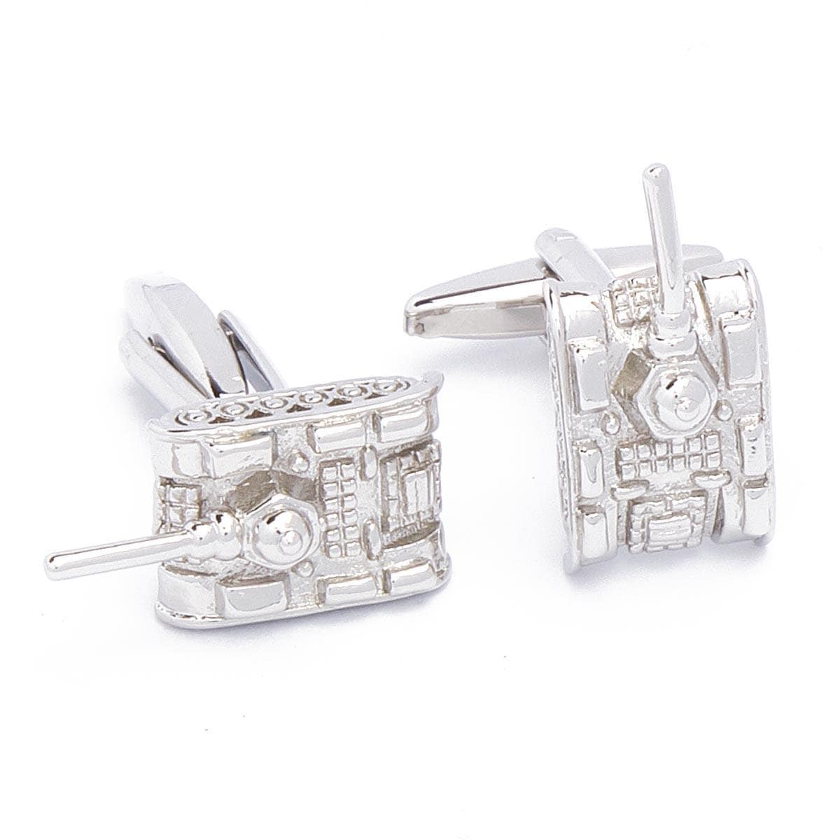Cufflinks - Tank Tank Vehicle Silver