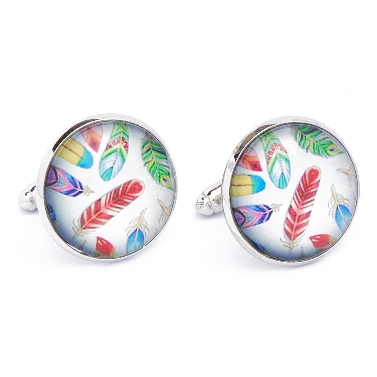 Cufflinks - Feathers in Different Colors