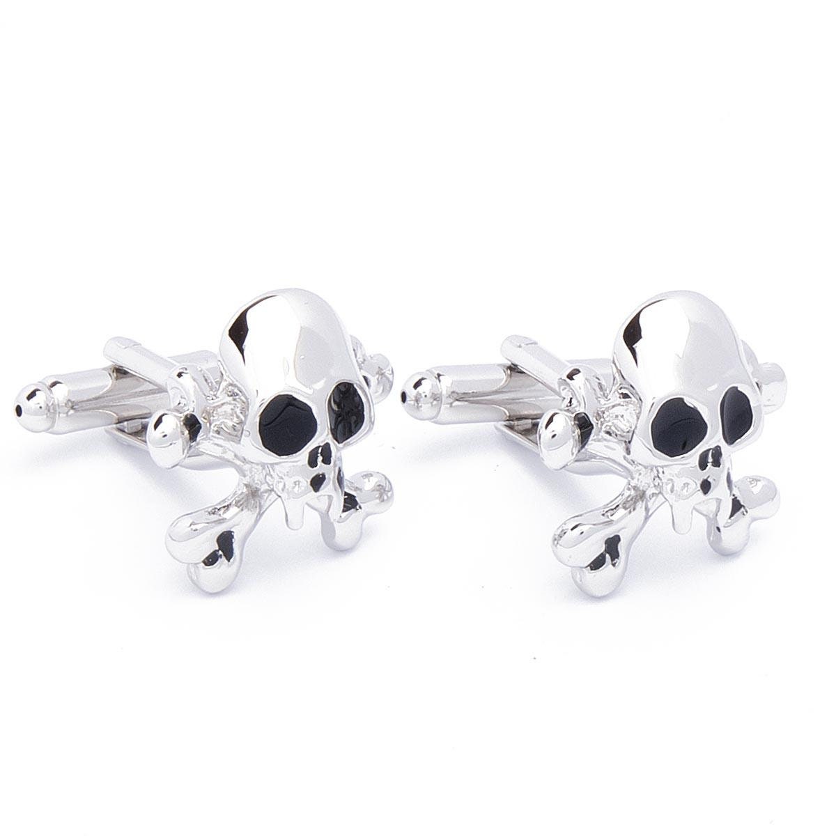 Cufflinks - Skull and Bones Silver