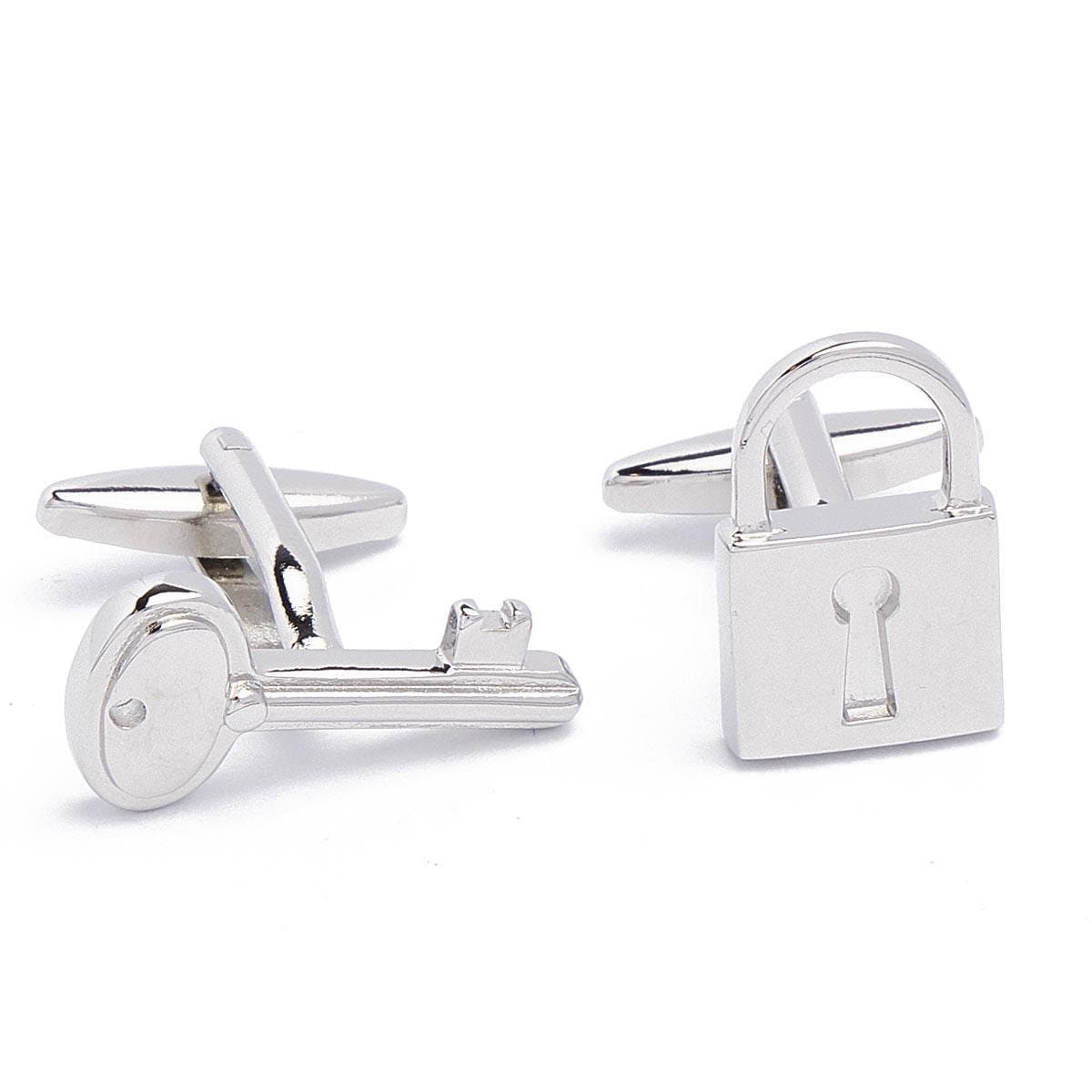 Cufflinks - Key and Padlock Lock