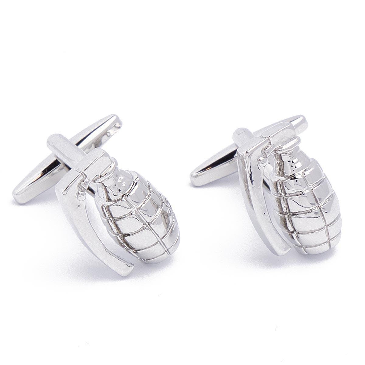 Cufflinks - Hand Grenade Garnet Silver