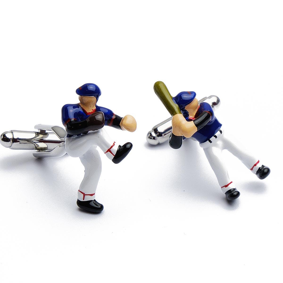 Cufflinks - Baseball Softball Puppet Male Colored In