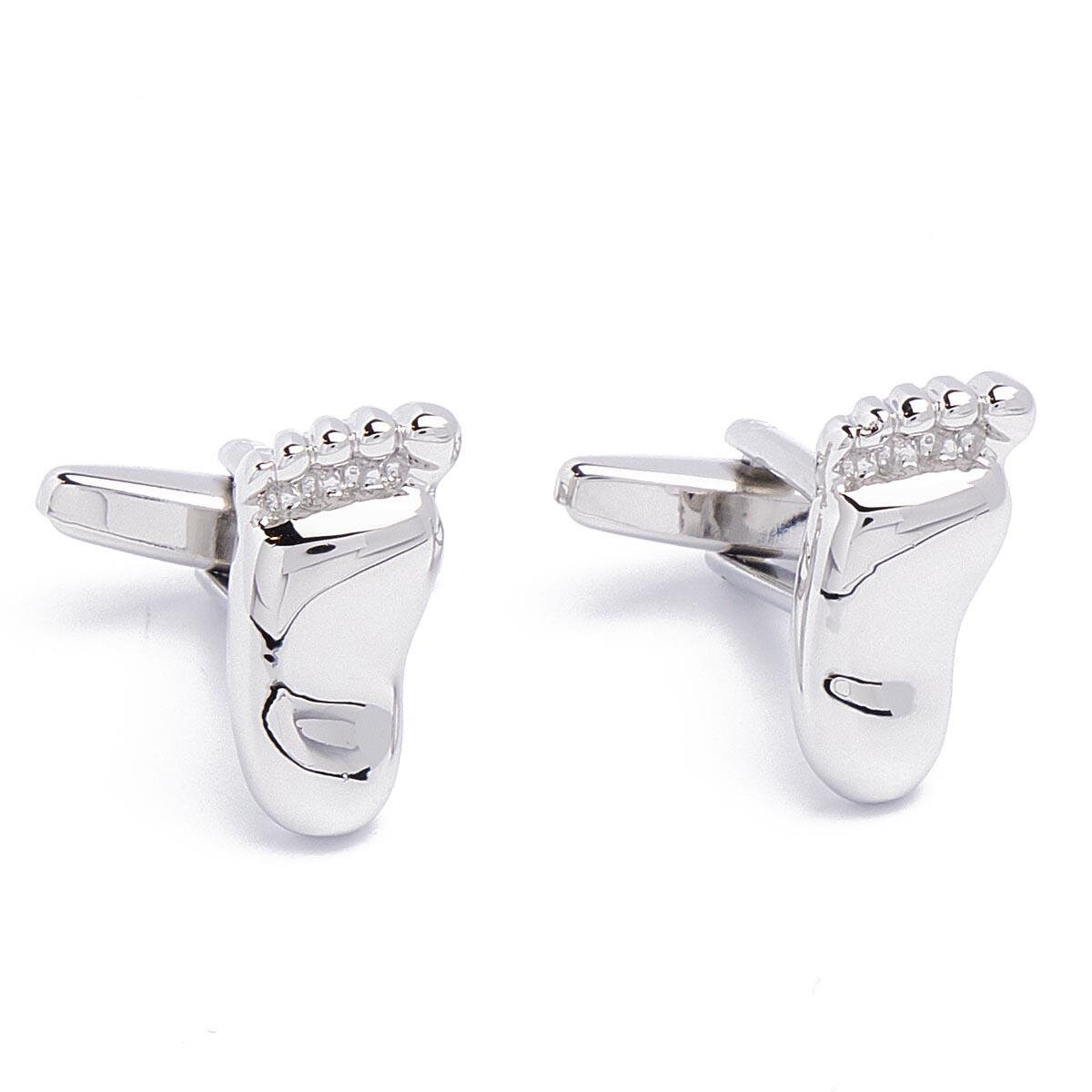Cufflinks - Feet Walking Silver Bare Feet