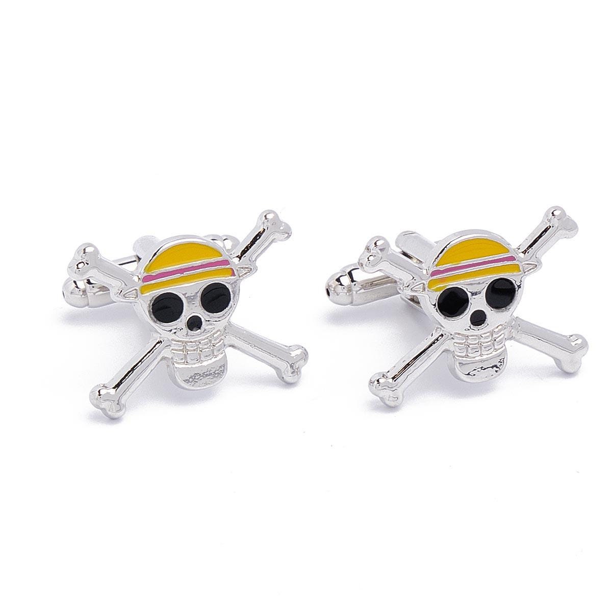 Cufflinks - Pirate Head with Crossed Bones Yellow