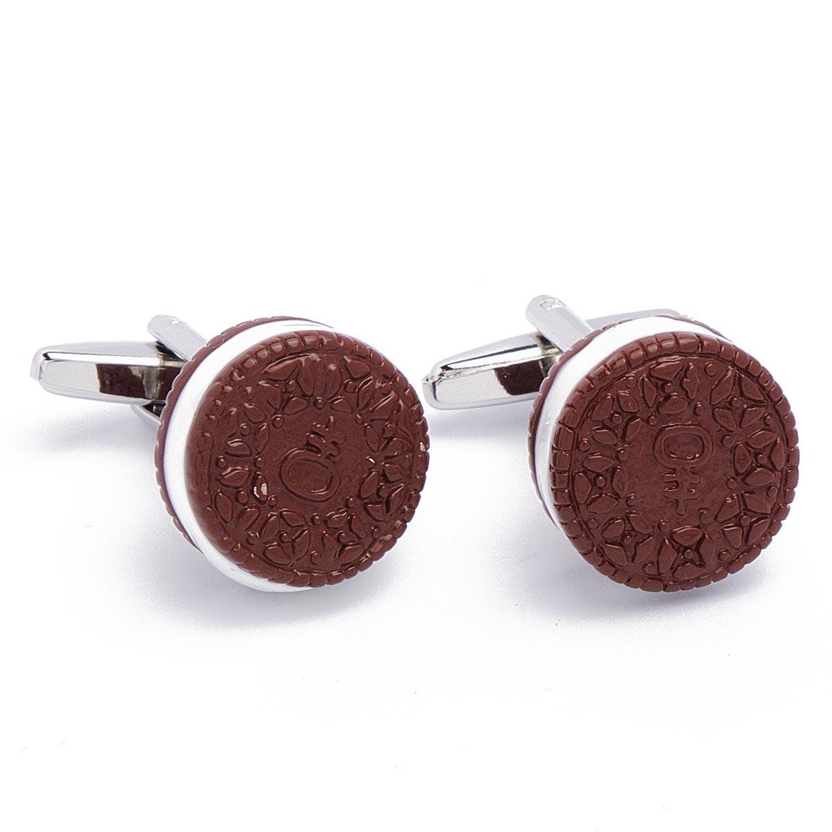 Cufflinks - Oreo Cookie Brown and White