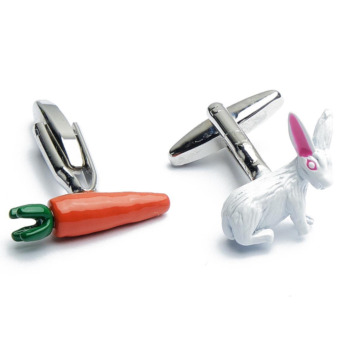 Cufflinks - Rabbit and Carrot