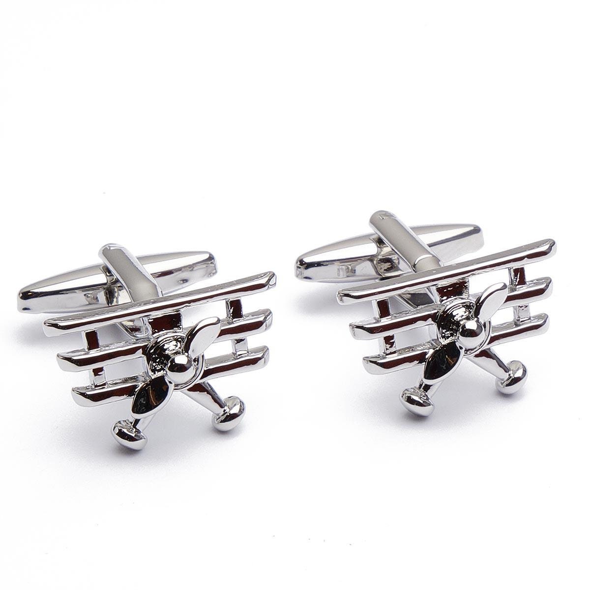 Cufflinks - Airplane Double-decker Small Sport Plane