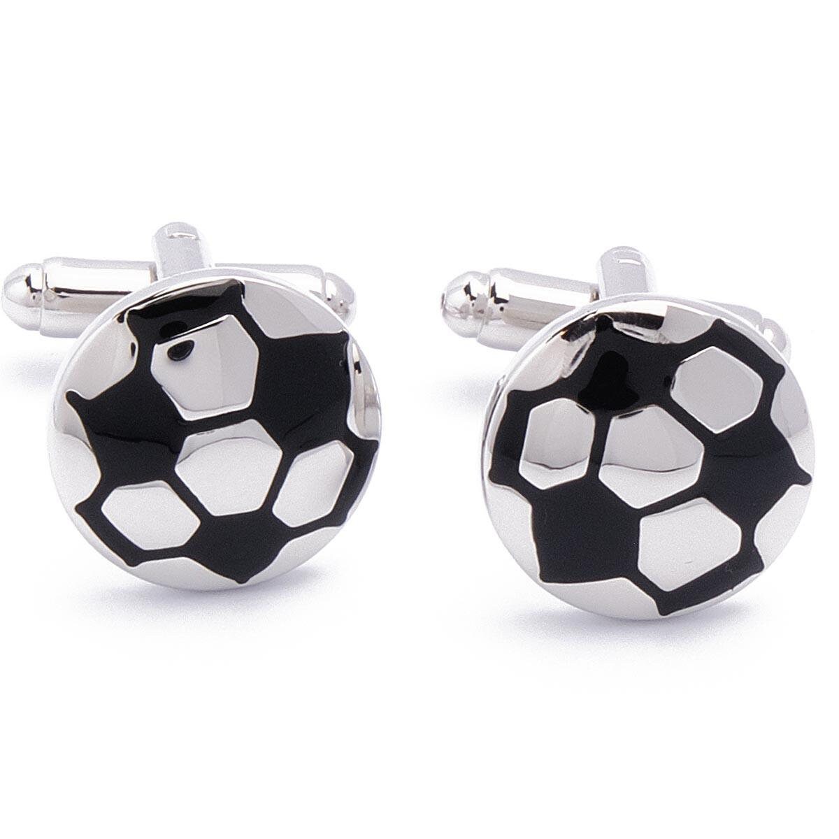 Cufflinks - Soccer Ball Soccer Silver and Black