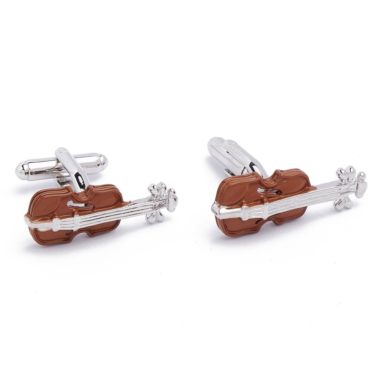 Cufflinks - Violin Brown and Silver