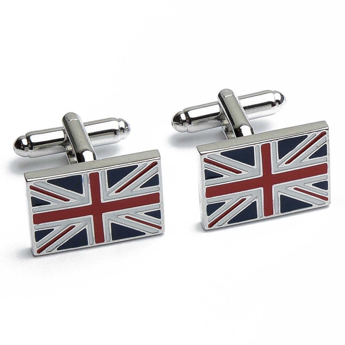 Cufflinks - Flag England Rectangular Blue Red
