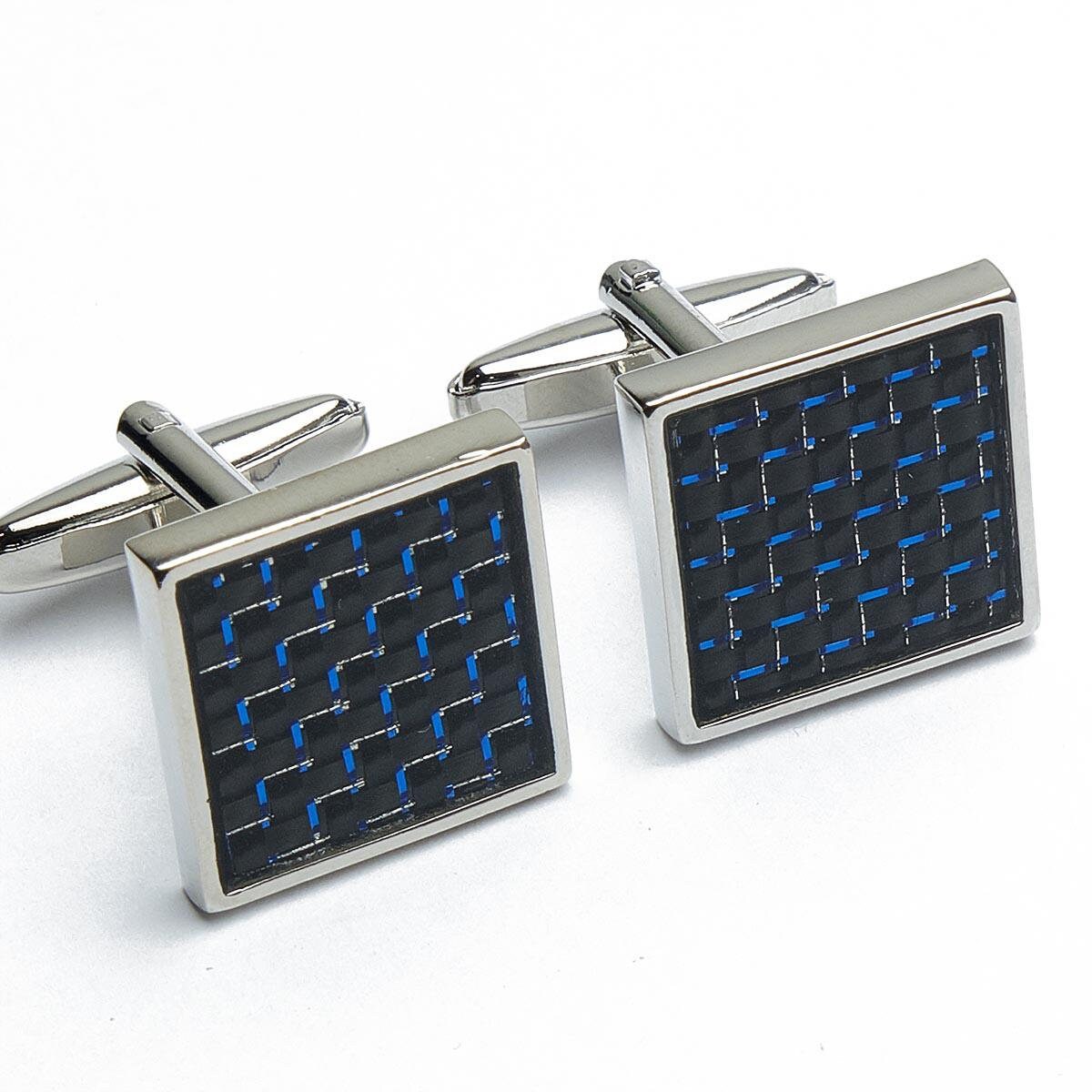 Cufflinks - Blue Gloss Black Square