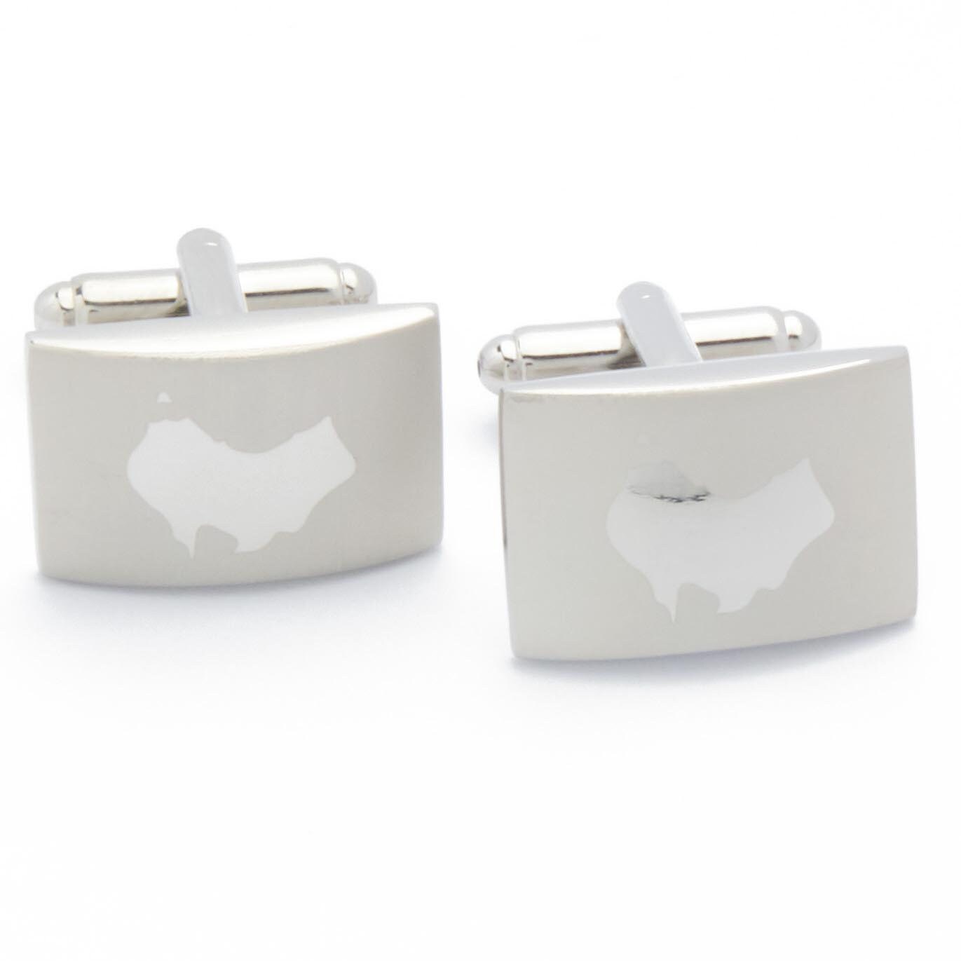 Cufflinks - Australia Outline Silver Rectangular